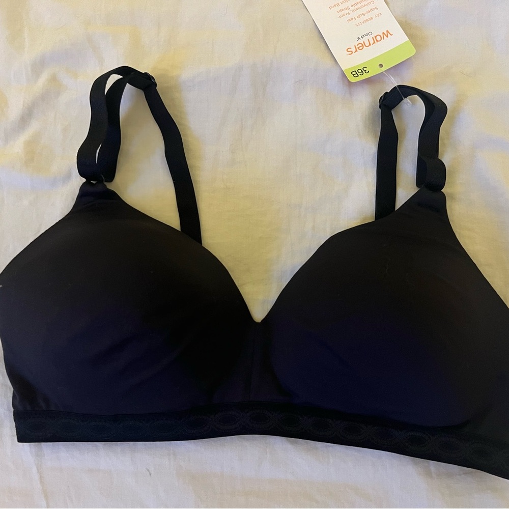 Warner's Midnight Black Bra NWT